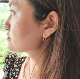 Sterling Silver 18k Gold plated Floral Hoop Earring