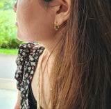 Sterling Silver 18k Gold plated Floral Hoop Earring