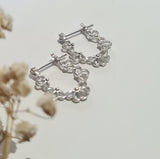 Sterling Silver 18k Gold plated Floral Hoop Earring