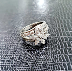 Floral Peranakan Diamond Simulants Ring