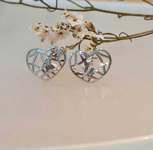 Whitegold Heart-shape Earring