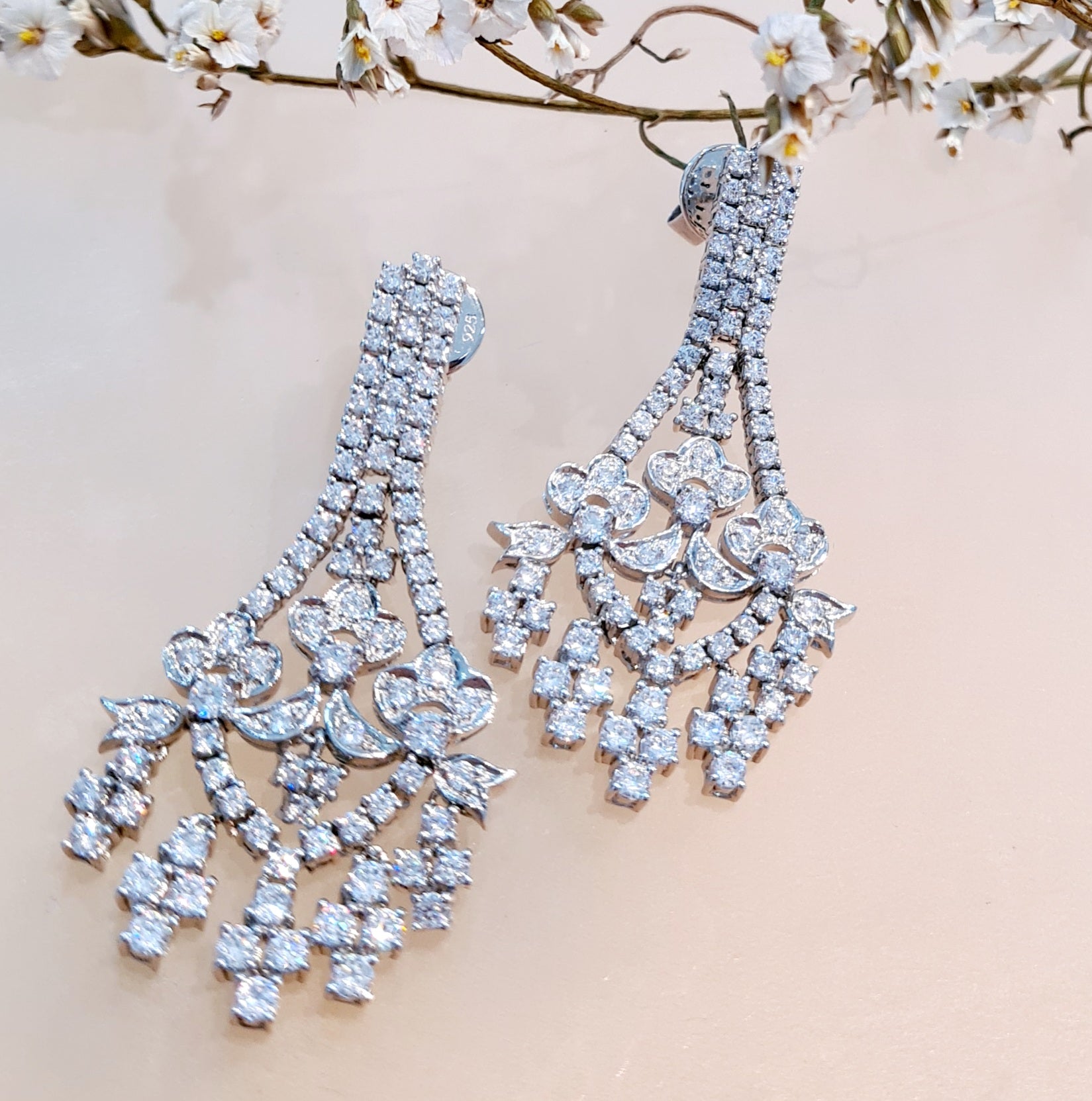 Inspired Peranakan Diamond Simulants Earrings