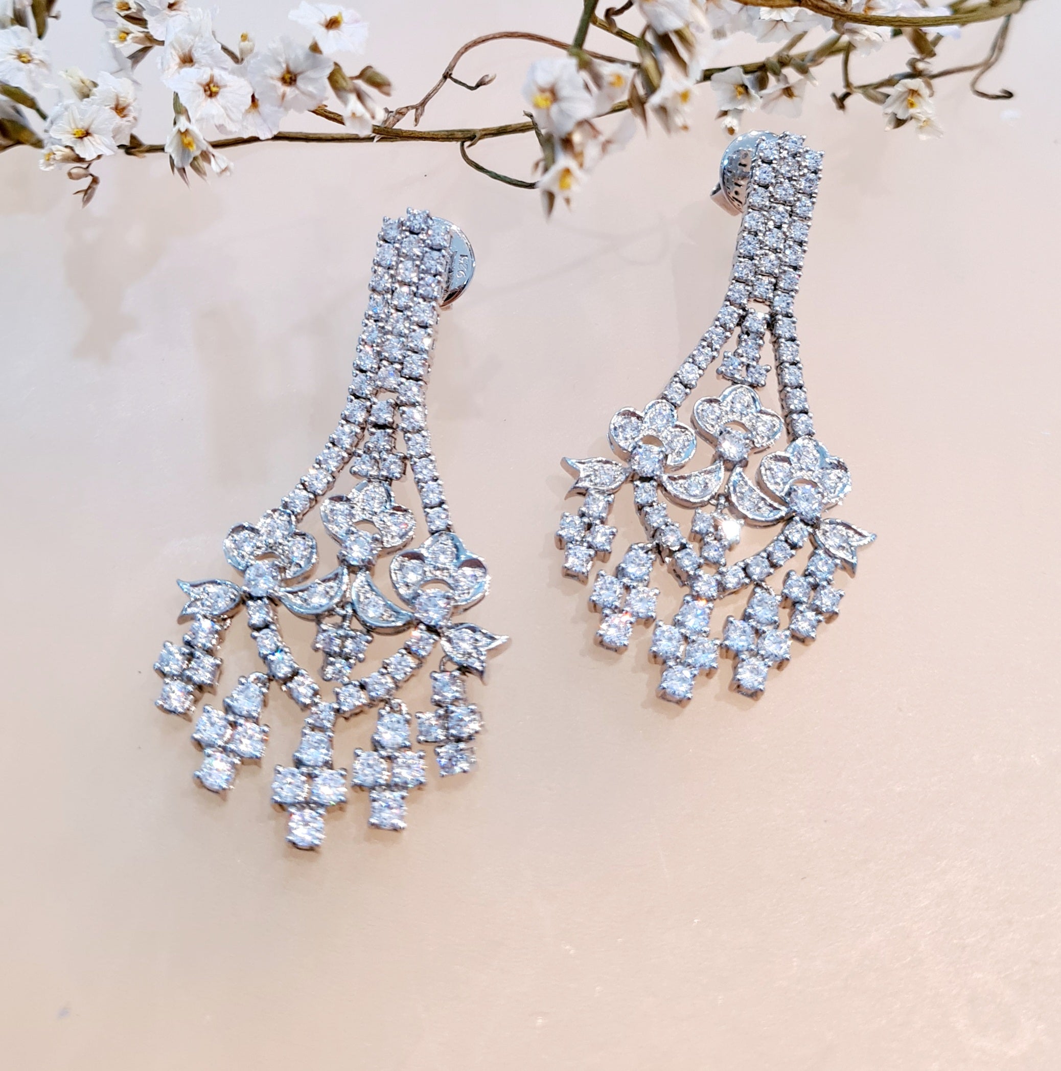 Inspired Peranakan Diamond Simulants Earrings