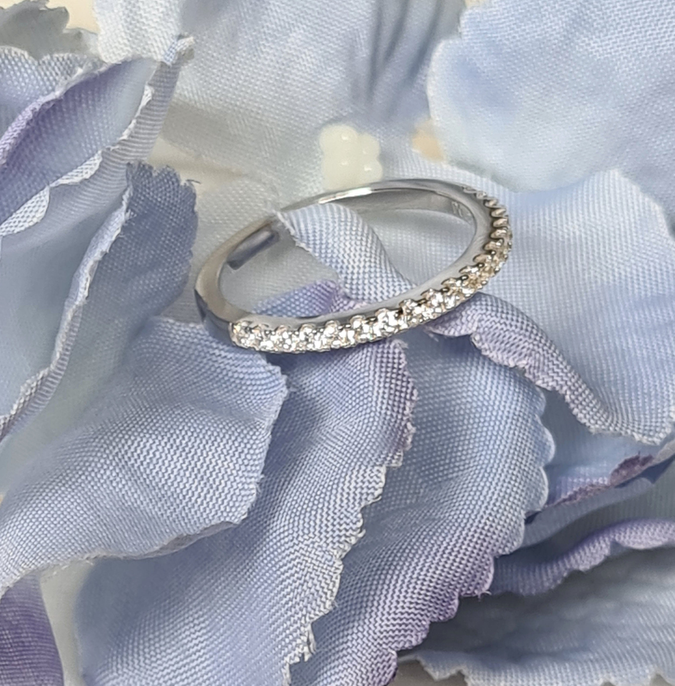 Stackable Thin Eternity Simulated Diamond Ring