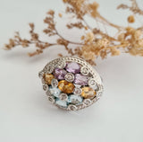 Colourful Gems Diamond Simulants Ring