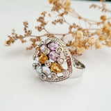 Colourful Gems Diamond Simulants Ring
