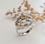 Colourful Gems Diamond Simulants Ring
