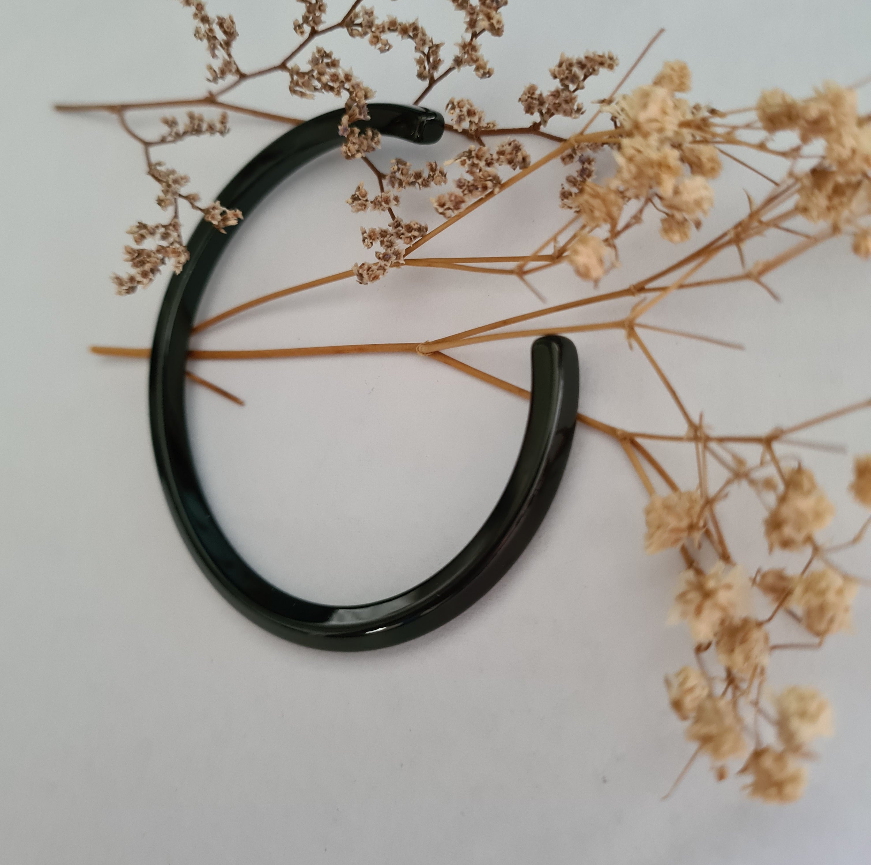 Black Stainless Steel Cuff bangle