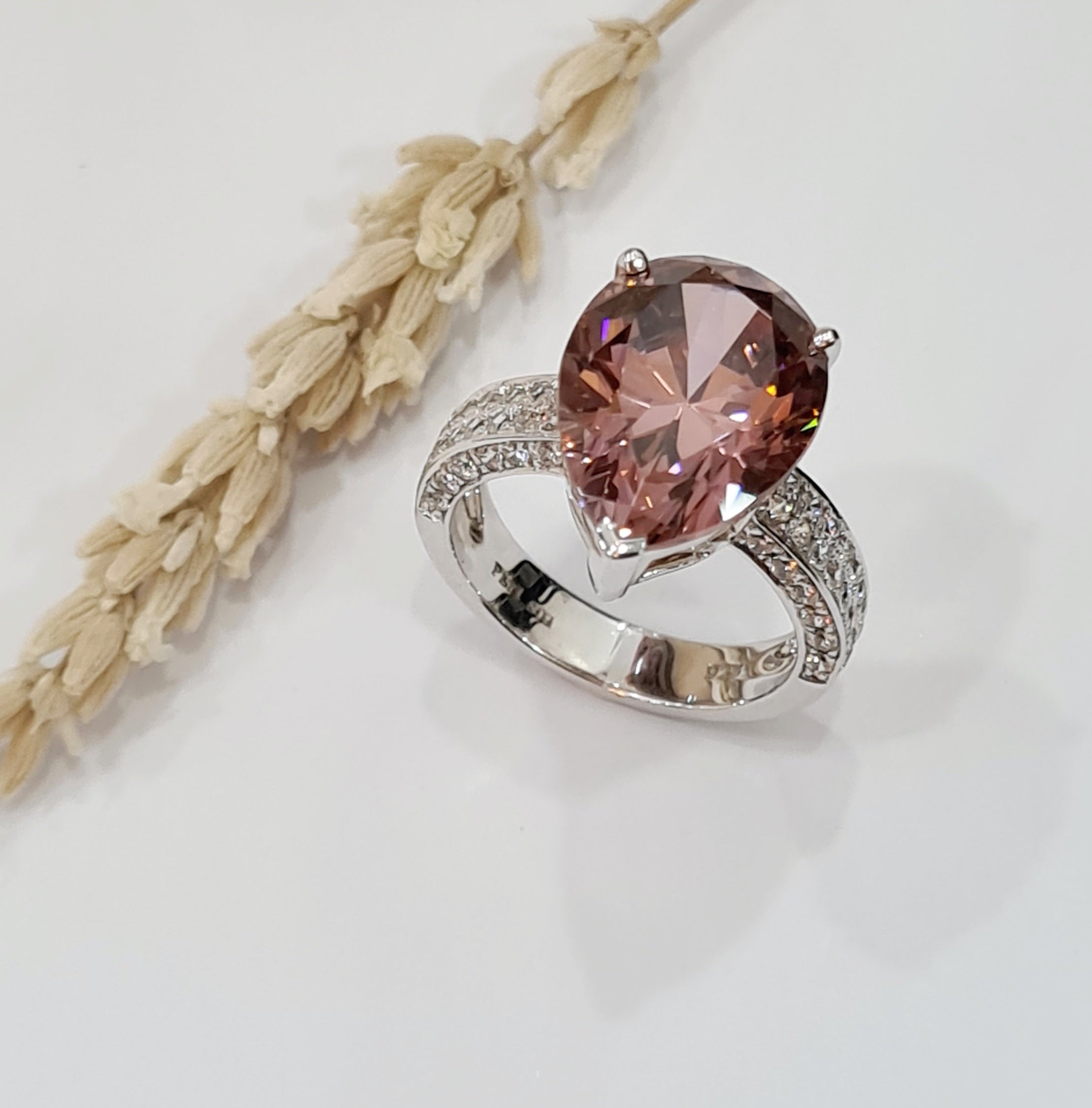 Intricate Rose Pink Tourmaline Ring