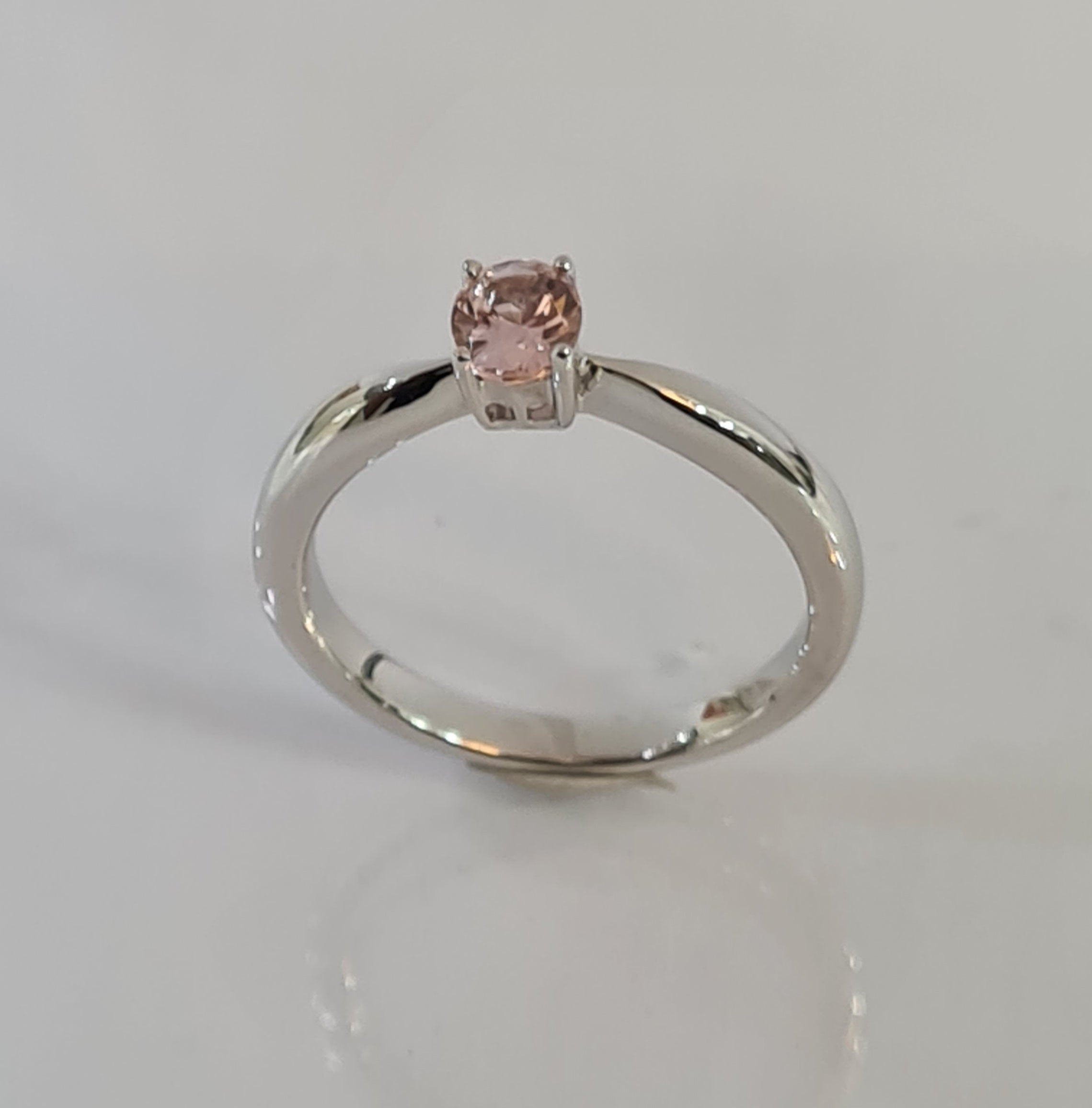 Lovely Oval Morganite Solitaire Ring