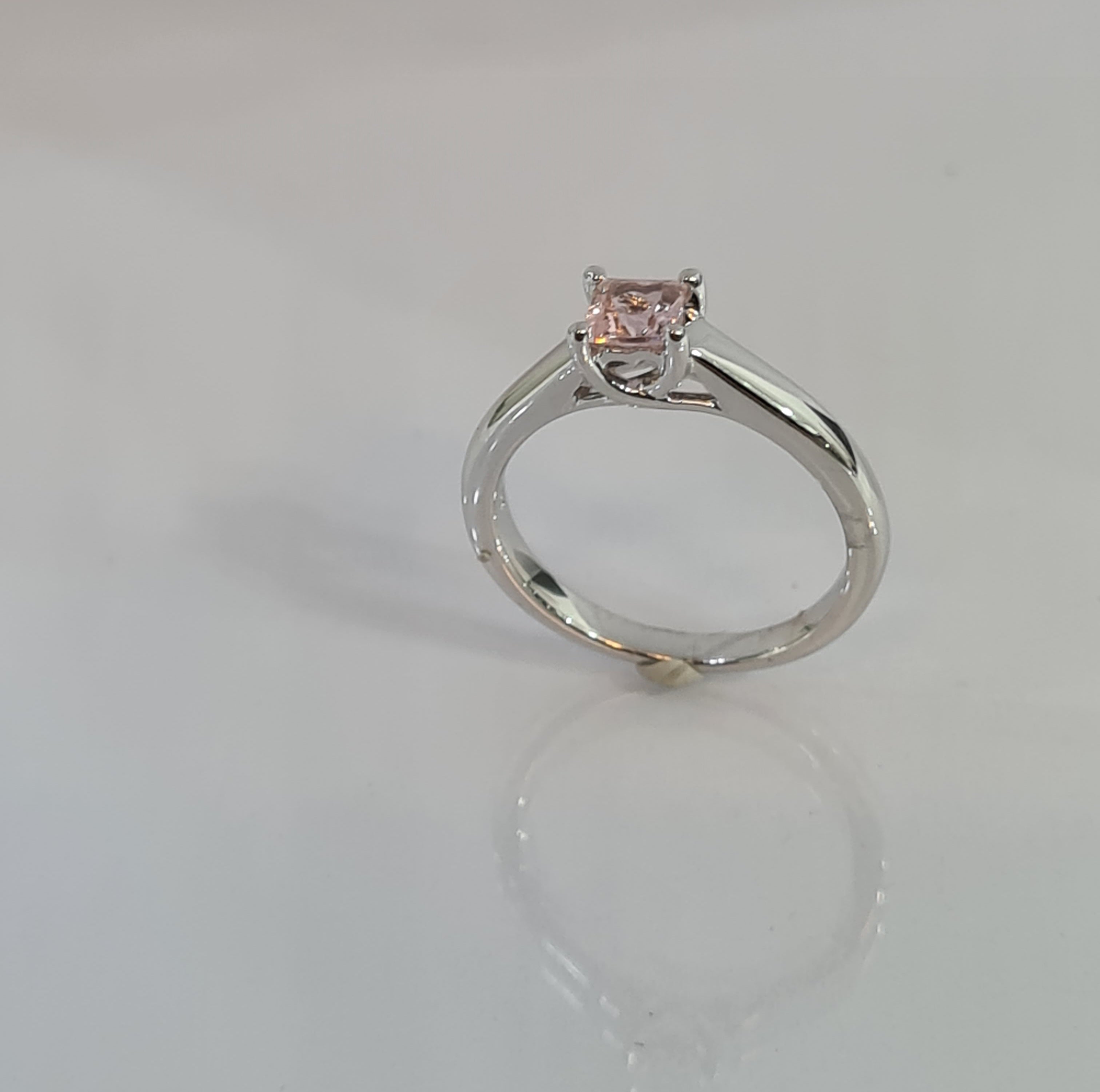 Lovely Pink Morganite Solitaire Ring