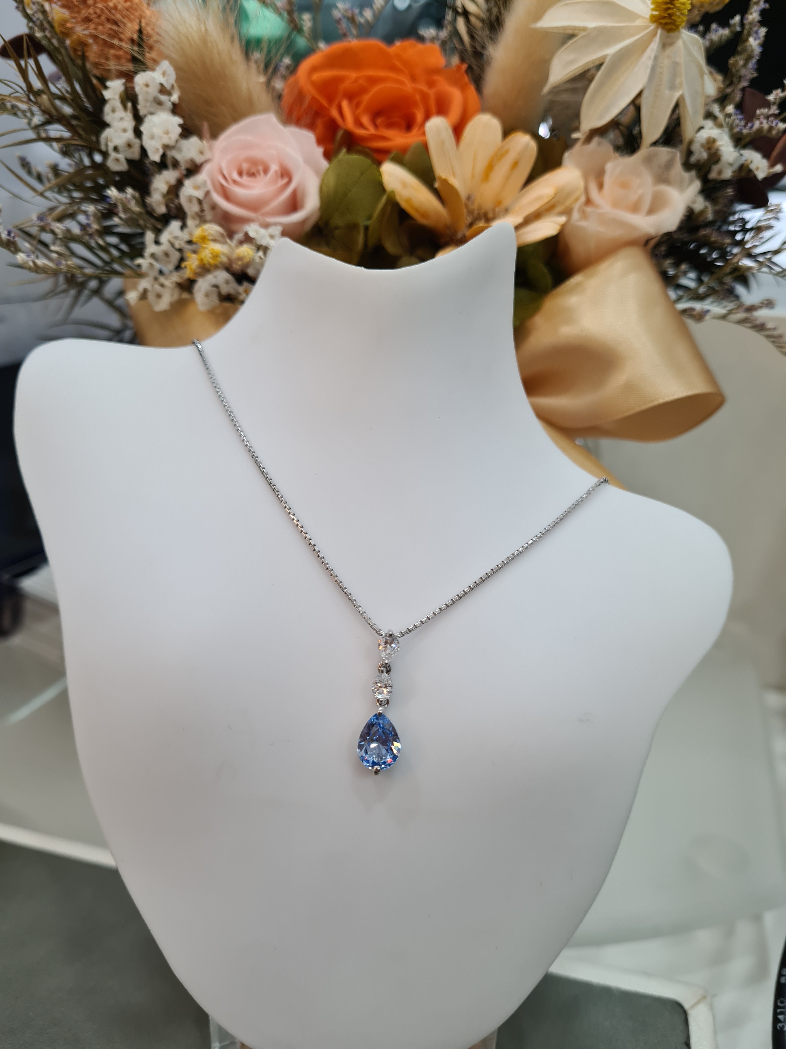 Modern Trilogy Blue Topaz Pendant