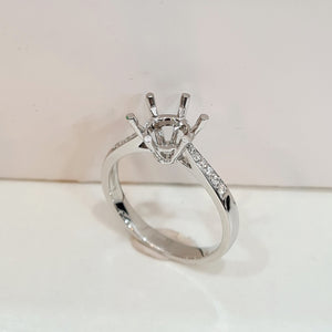 Micro Pave Platinum 950 Engagement Ring Setting
