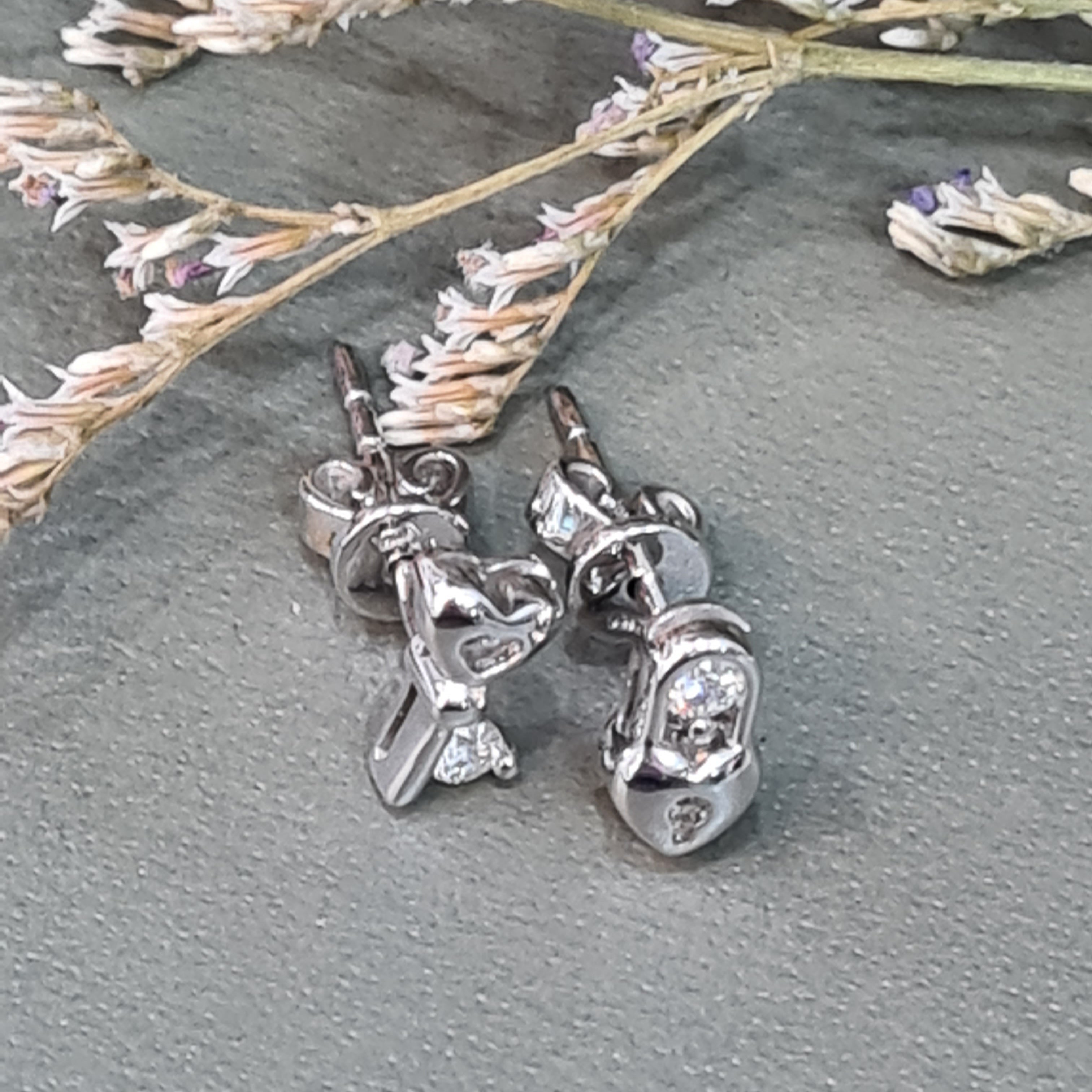 Unique key & lock Diamond Earrings