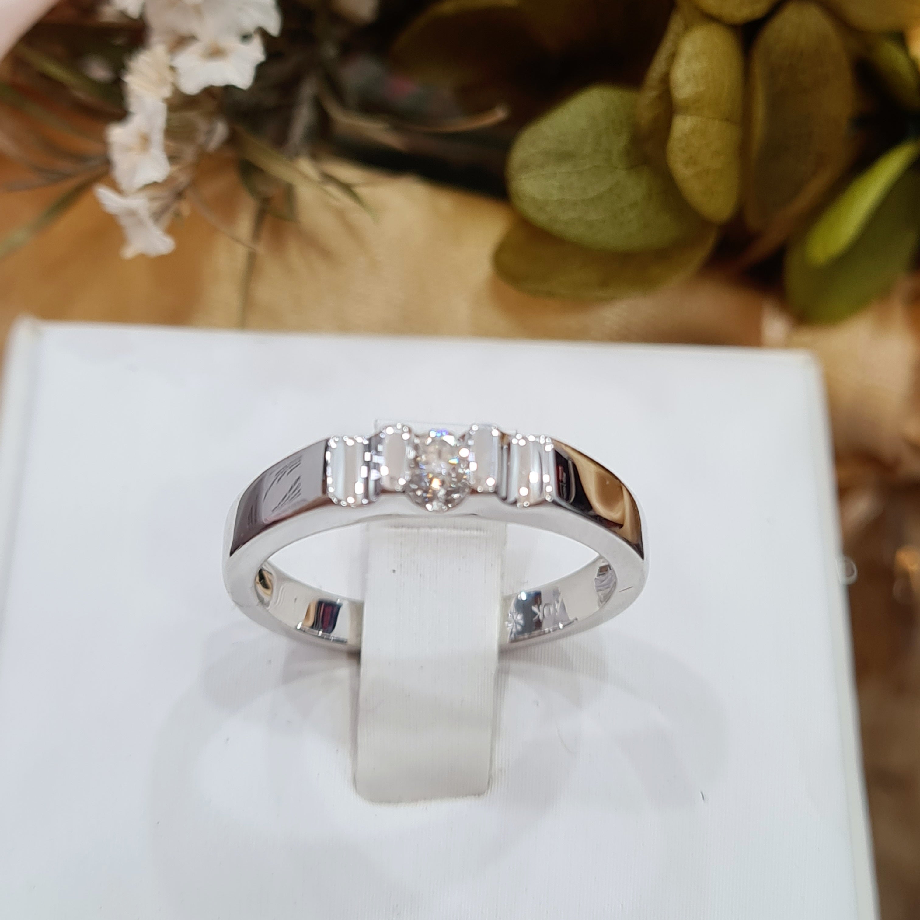 Straight Stripe design with Diamond Wedding Band