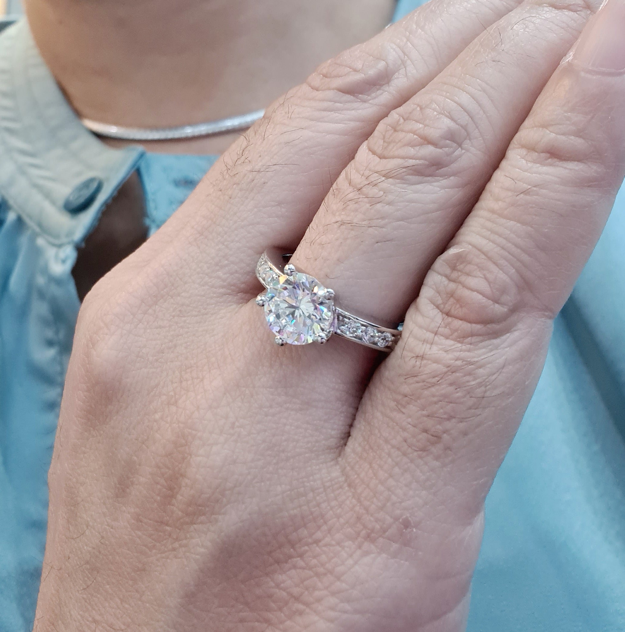 2.00 carats Pave Engagement Ring