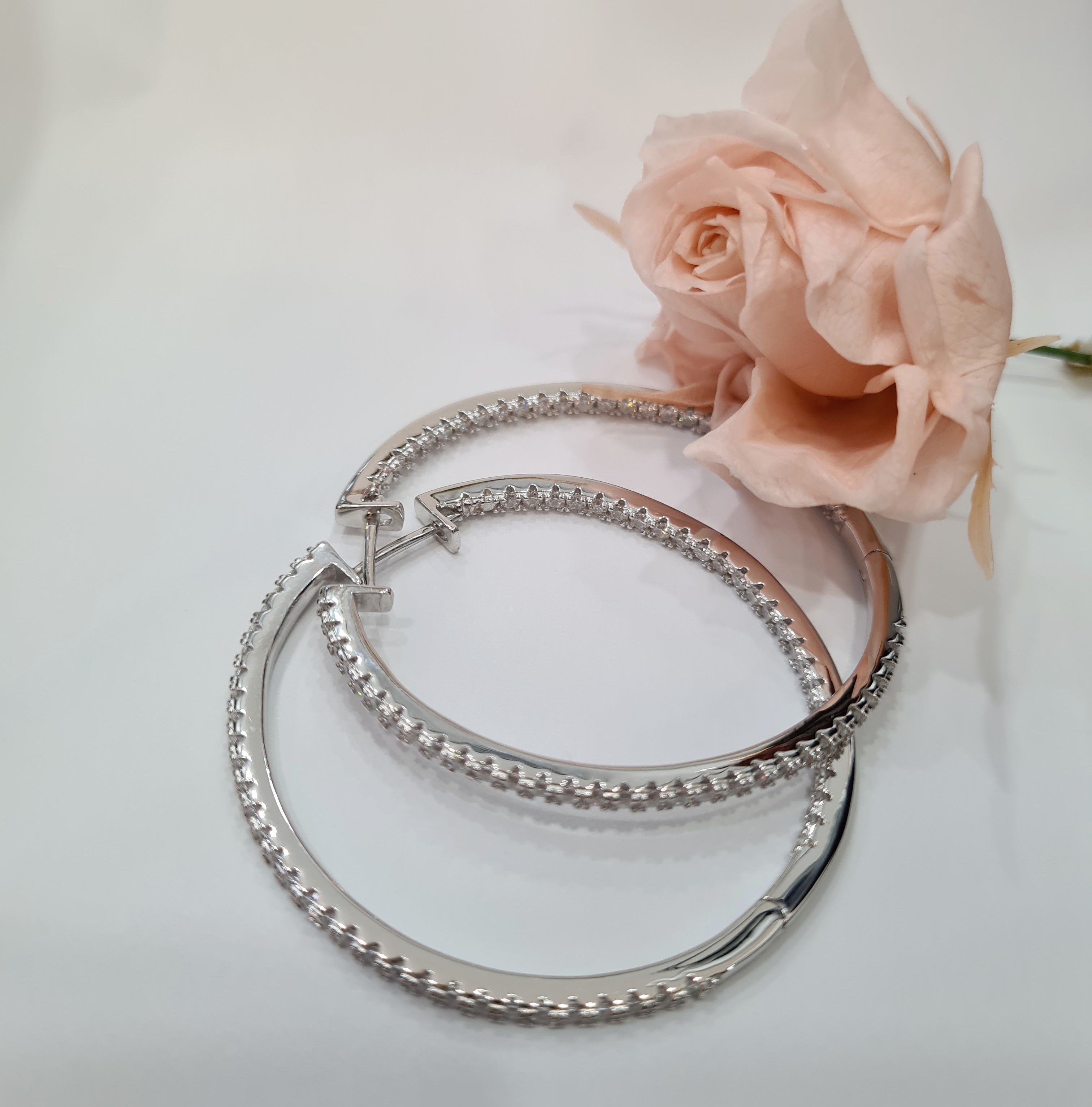 Eternity Simulated Diamond Hoop Earrings