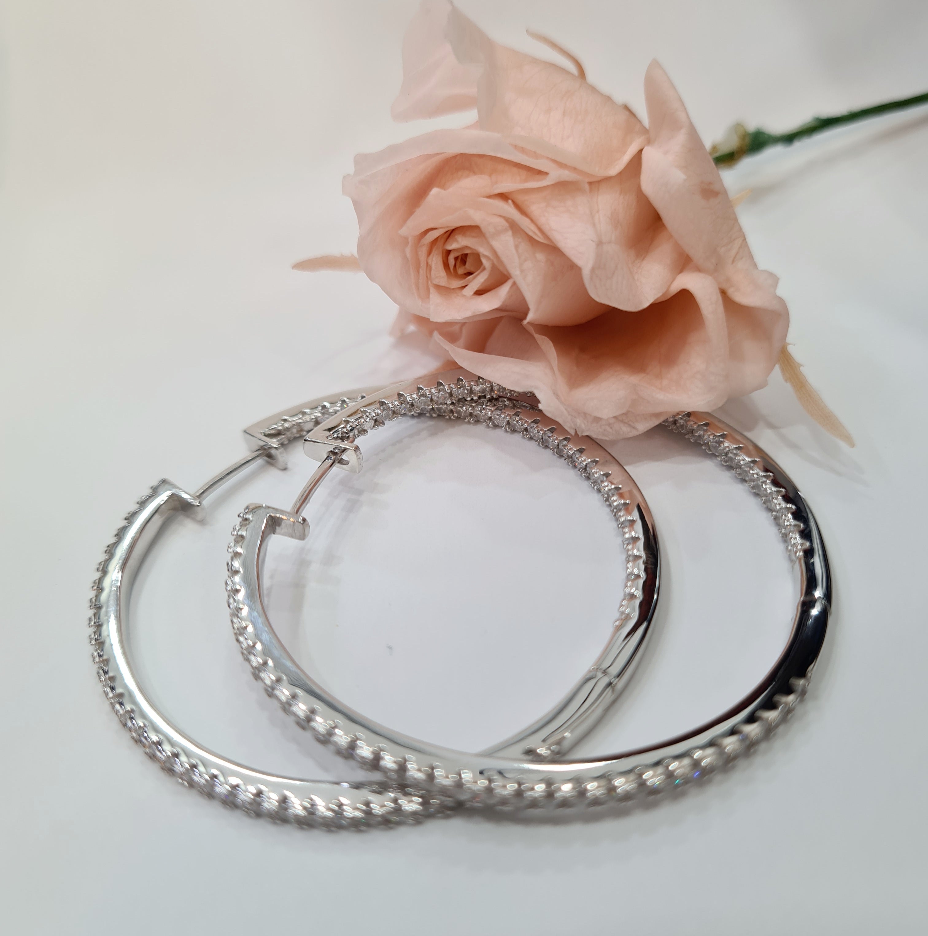 Eternity Simulated Diamond Hoop Earrings