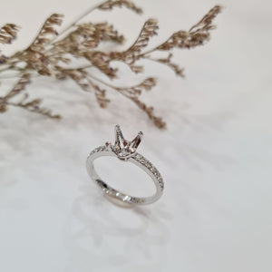 Micro Pave Four Prongs Engagement Ring Setting