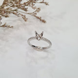 Micro Pave Four Prongs Engagement Ring Setting