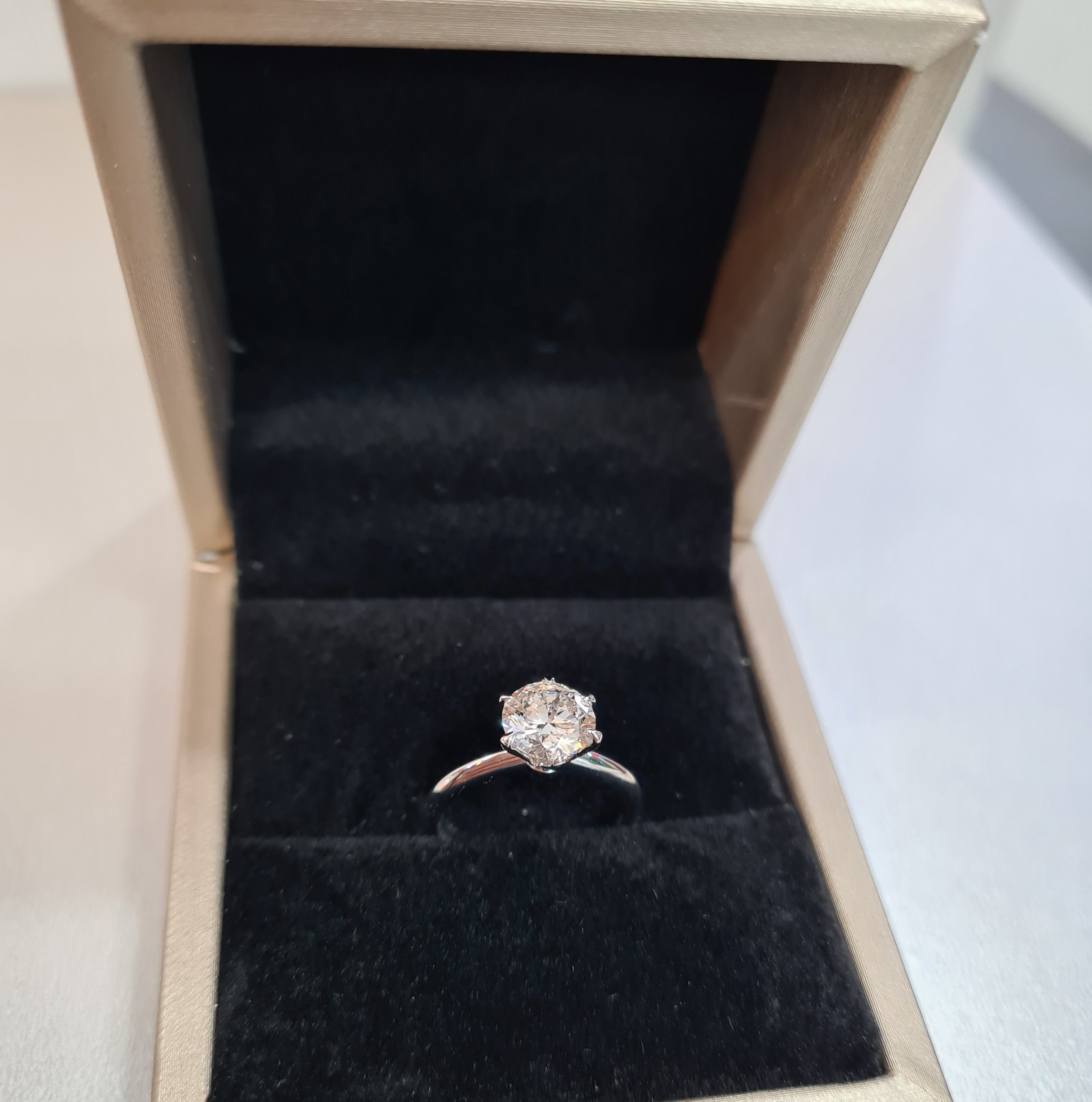 Classic Six Prongs Platinum Engagement Ring