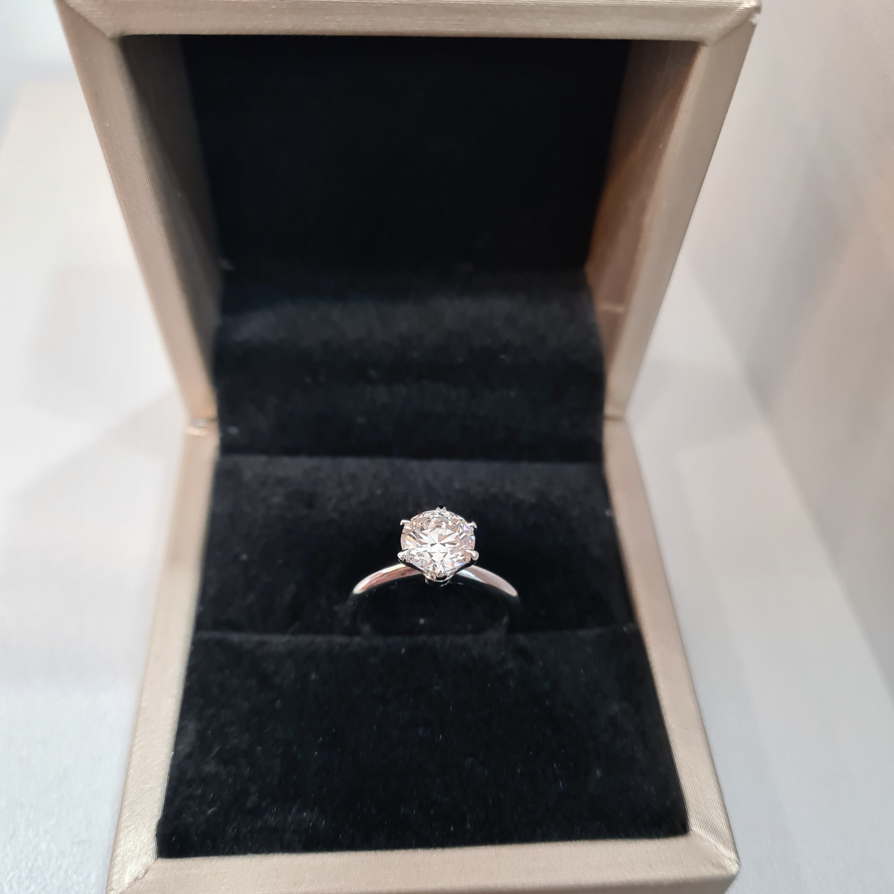 Classic Six Prongs Platinum Engagement Ring