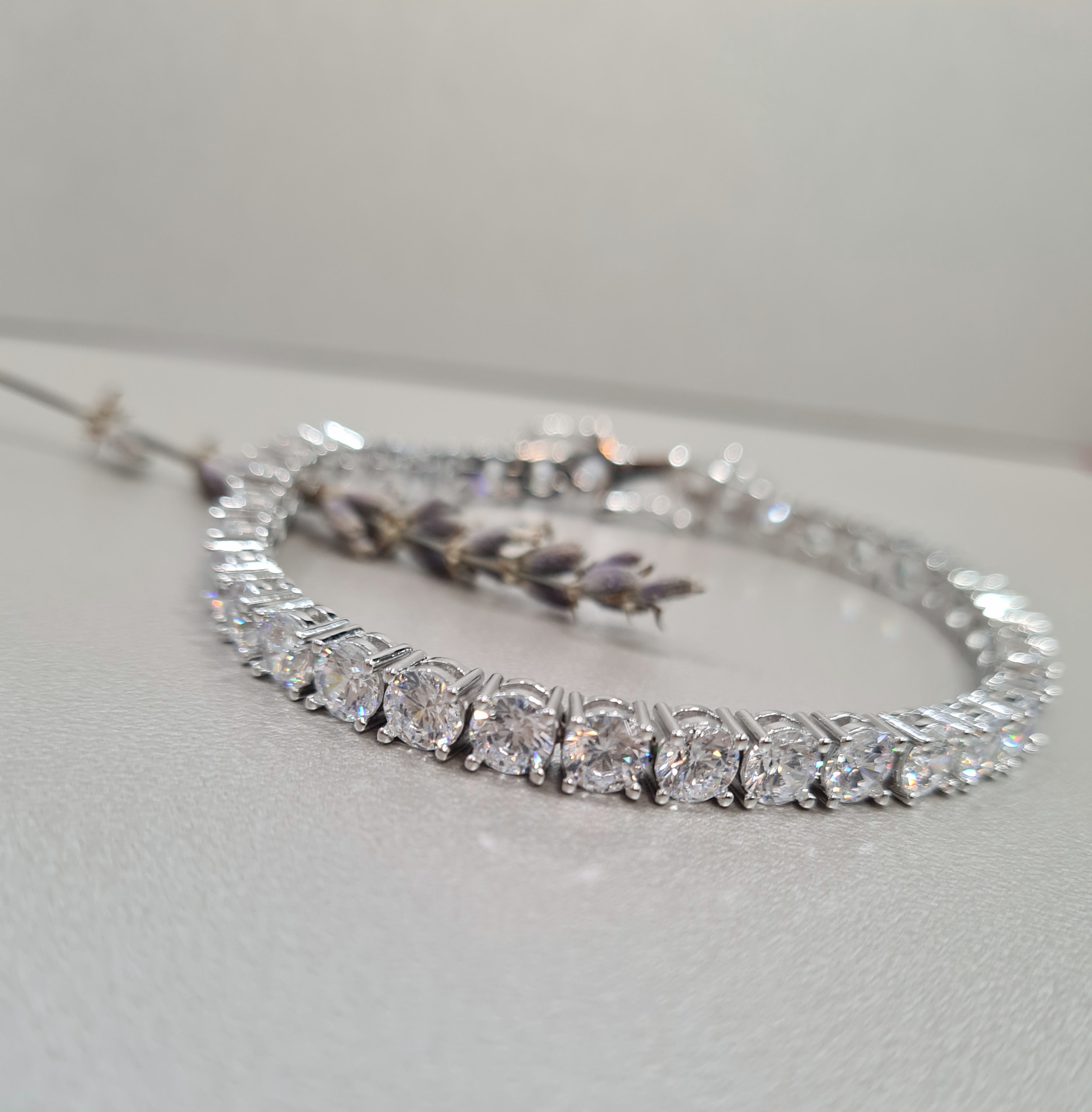 Stunning Simulated Diamond Tennis Bracelet