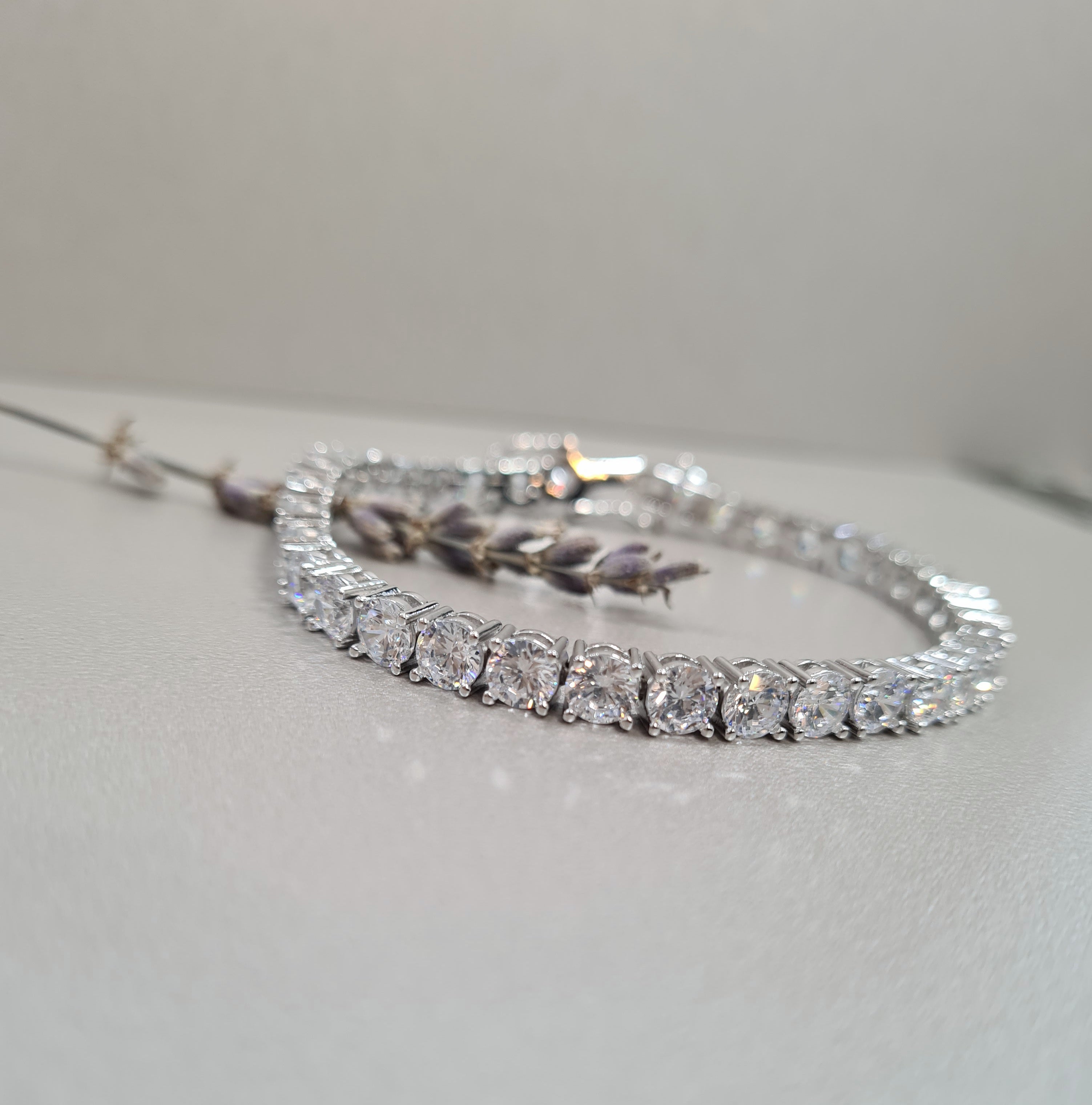 Stunning Simulated Diamond Tennis Bracelet