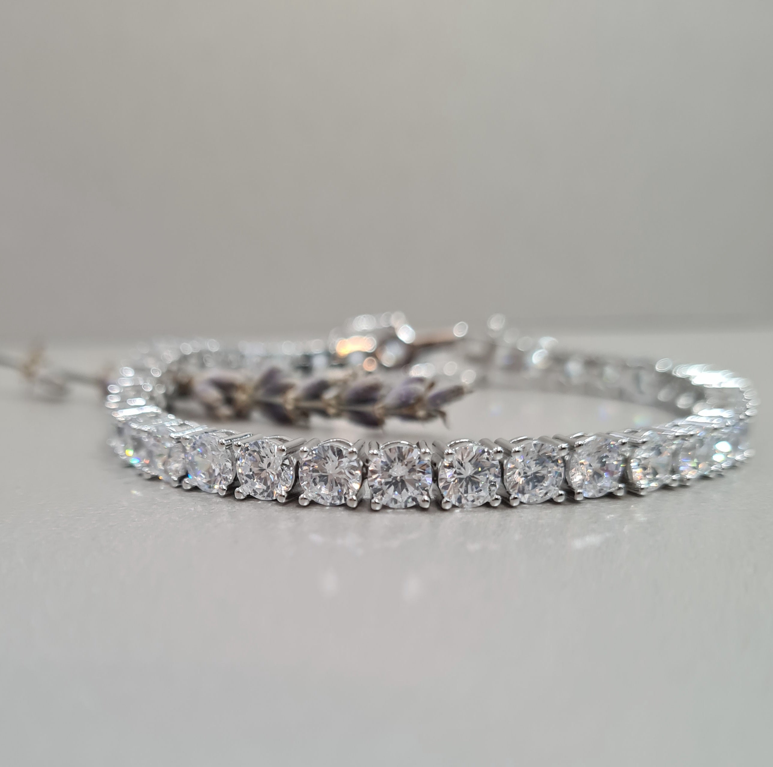 Stunning Simulated Diamond Tennis Bracelet