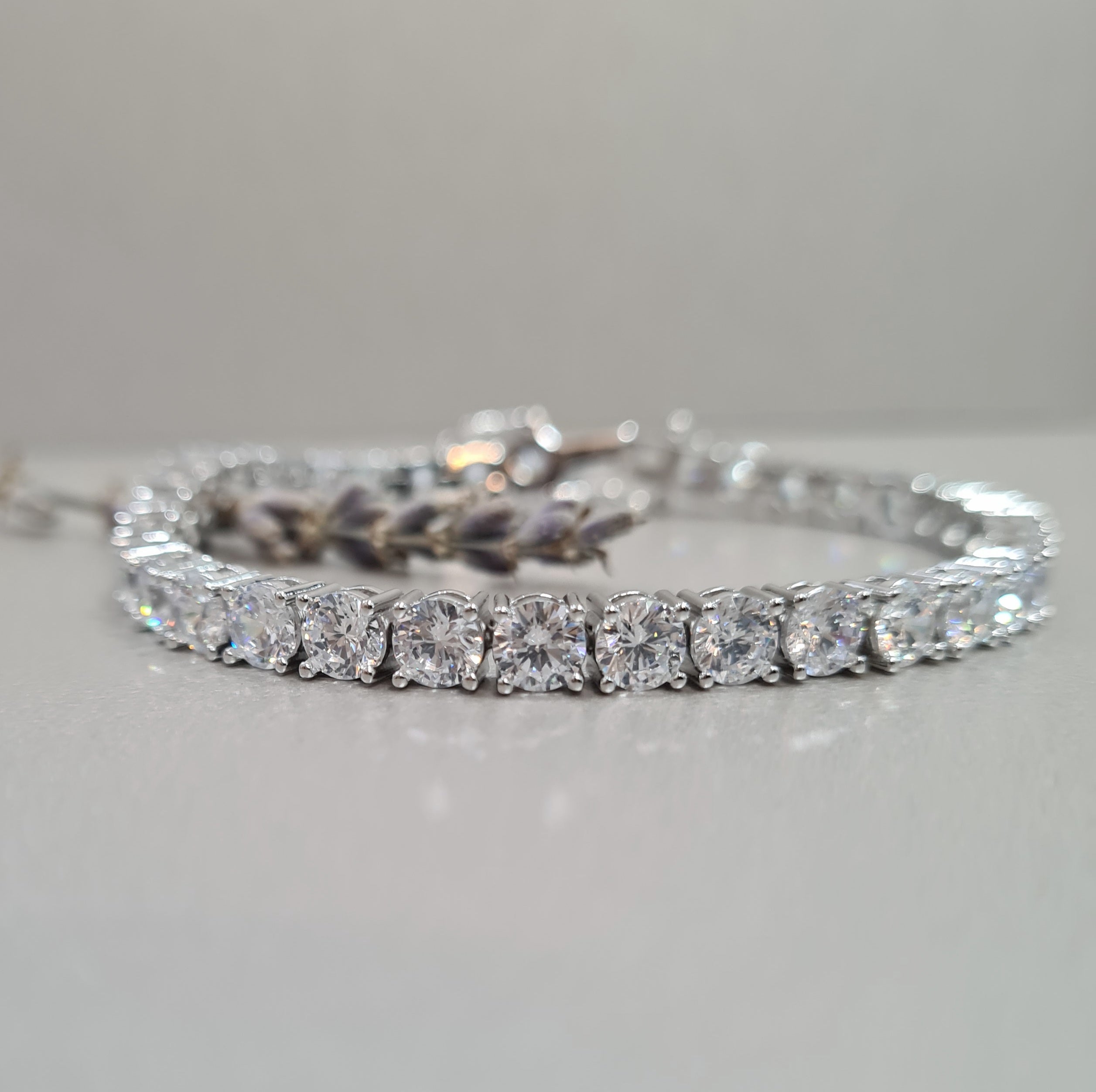 Stunning Simulated Diamond Tennis Bracelet