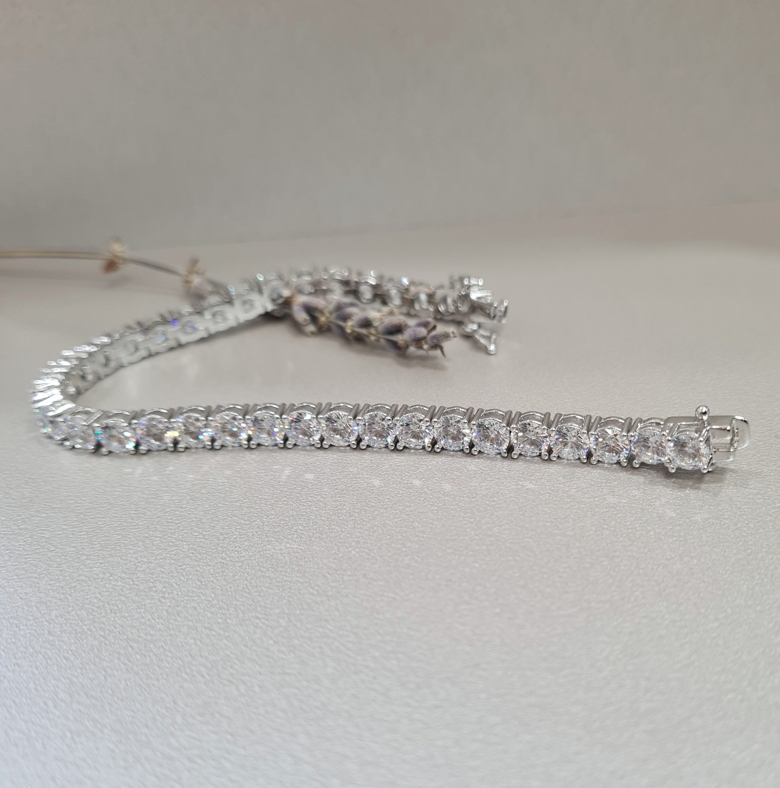 Stunning Simulated Diamond Tennis Bracelet