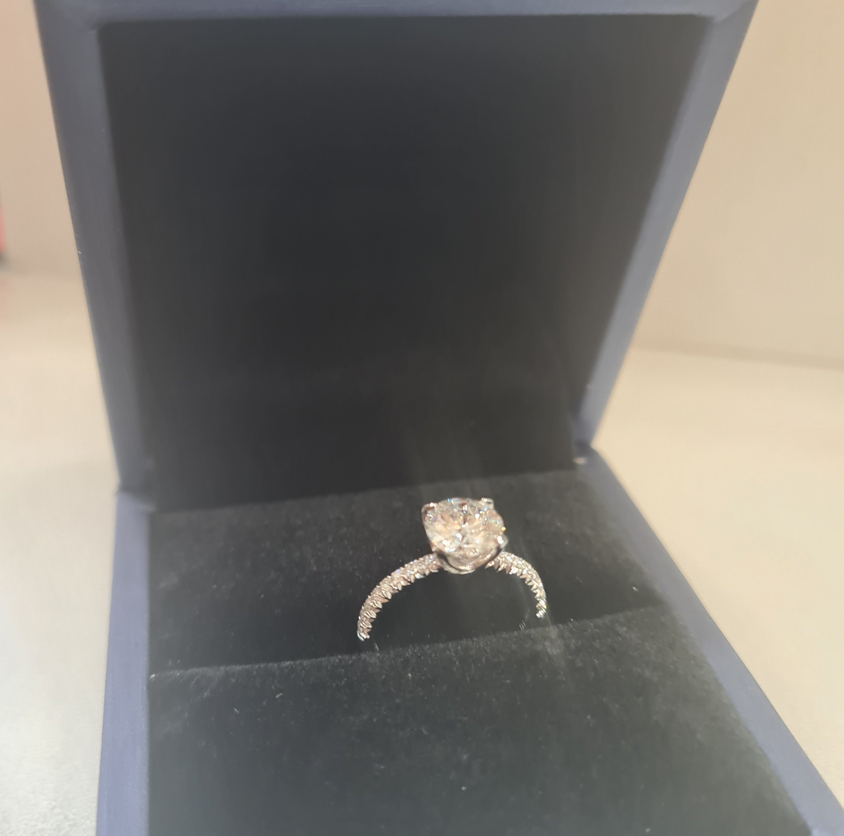 1.06 carats Lab grown Diamond Micro Pave Engagement Ring