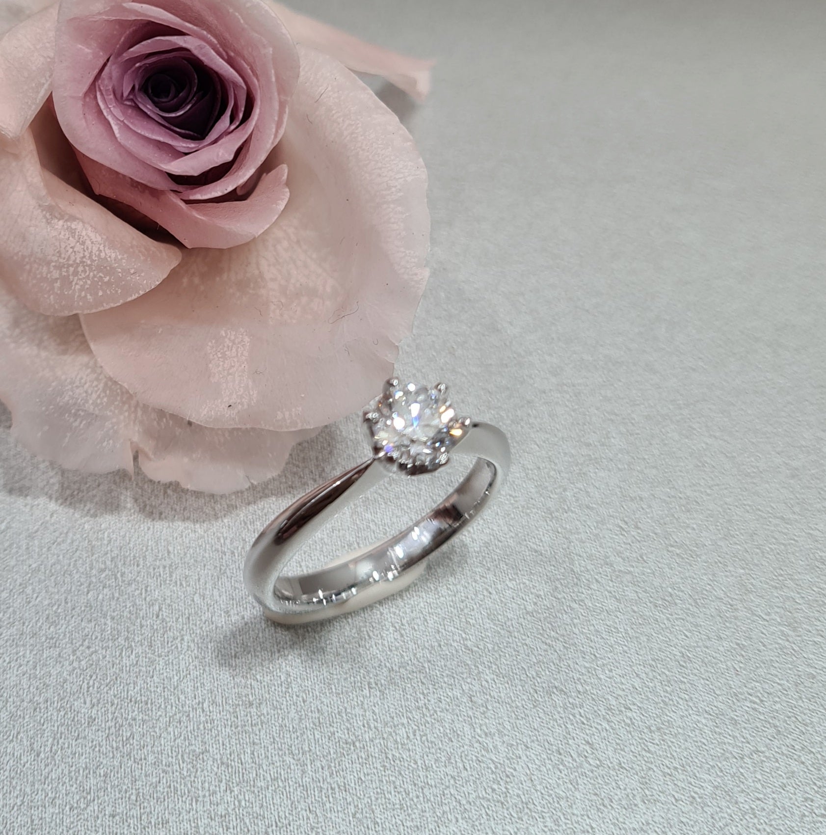 0.55 carats Lab grown Diamond Platinum Engagement Ring