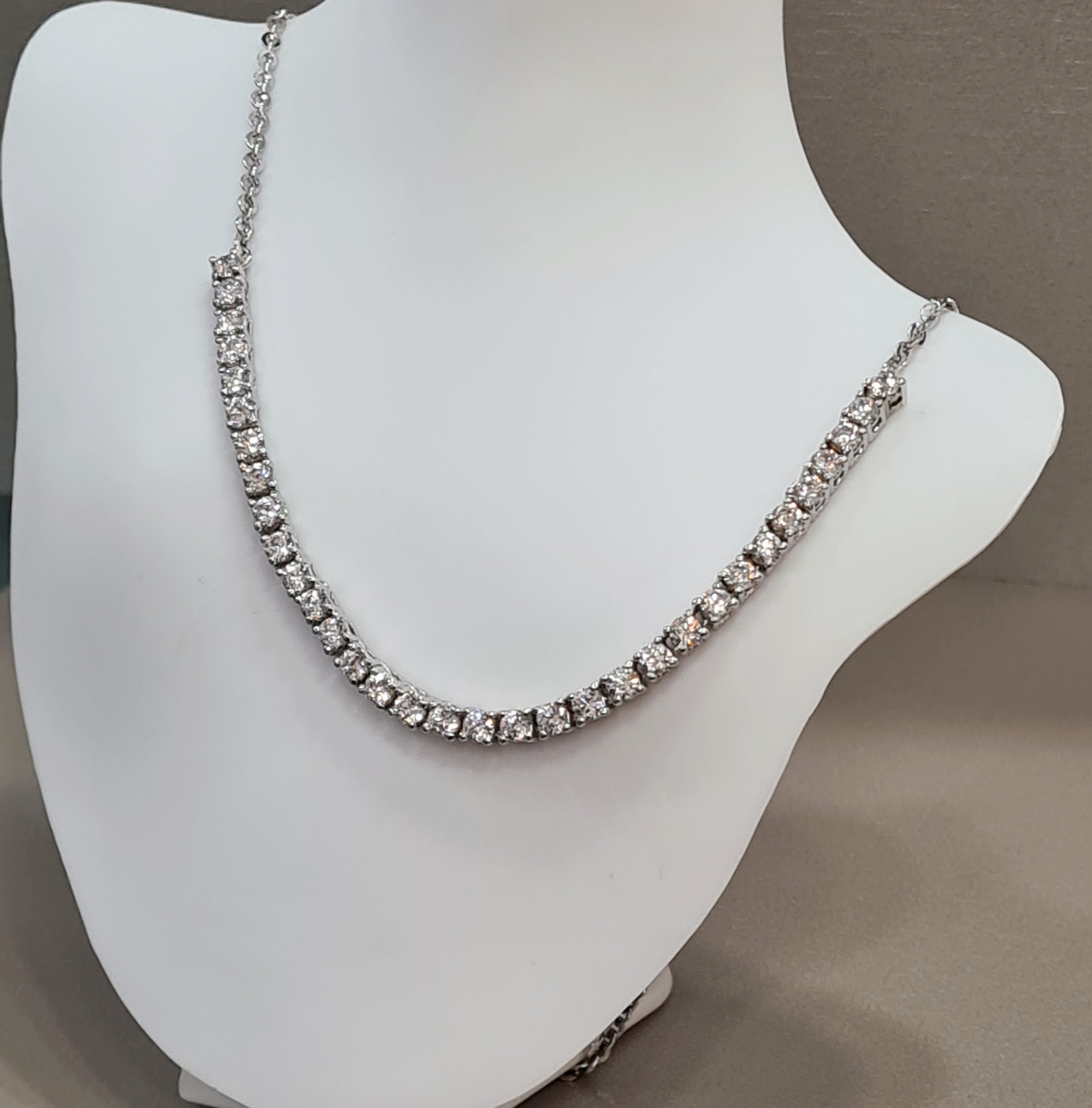 Elegant Diamond Simulants Tennis Necklace