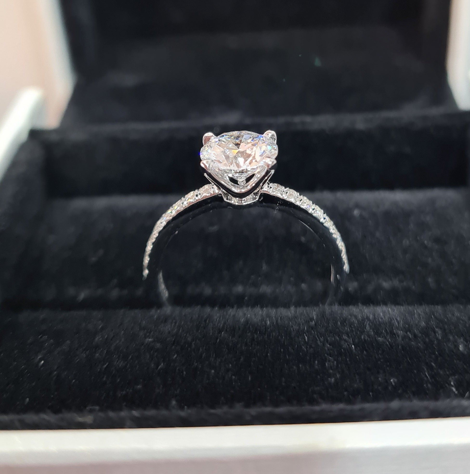 Micro Pave Engagement Diamond Ring