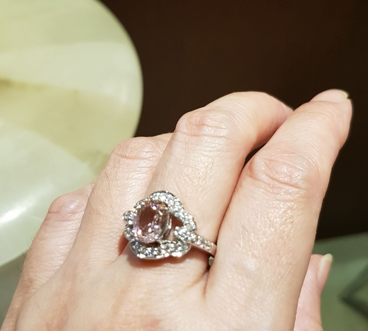 Halo Morganite Ring