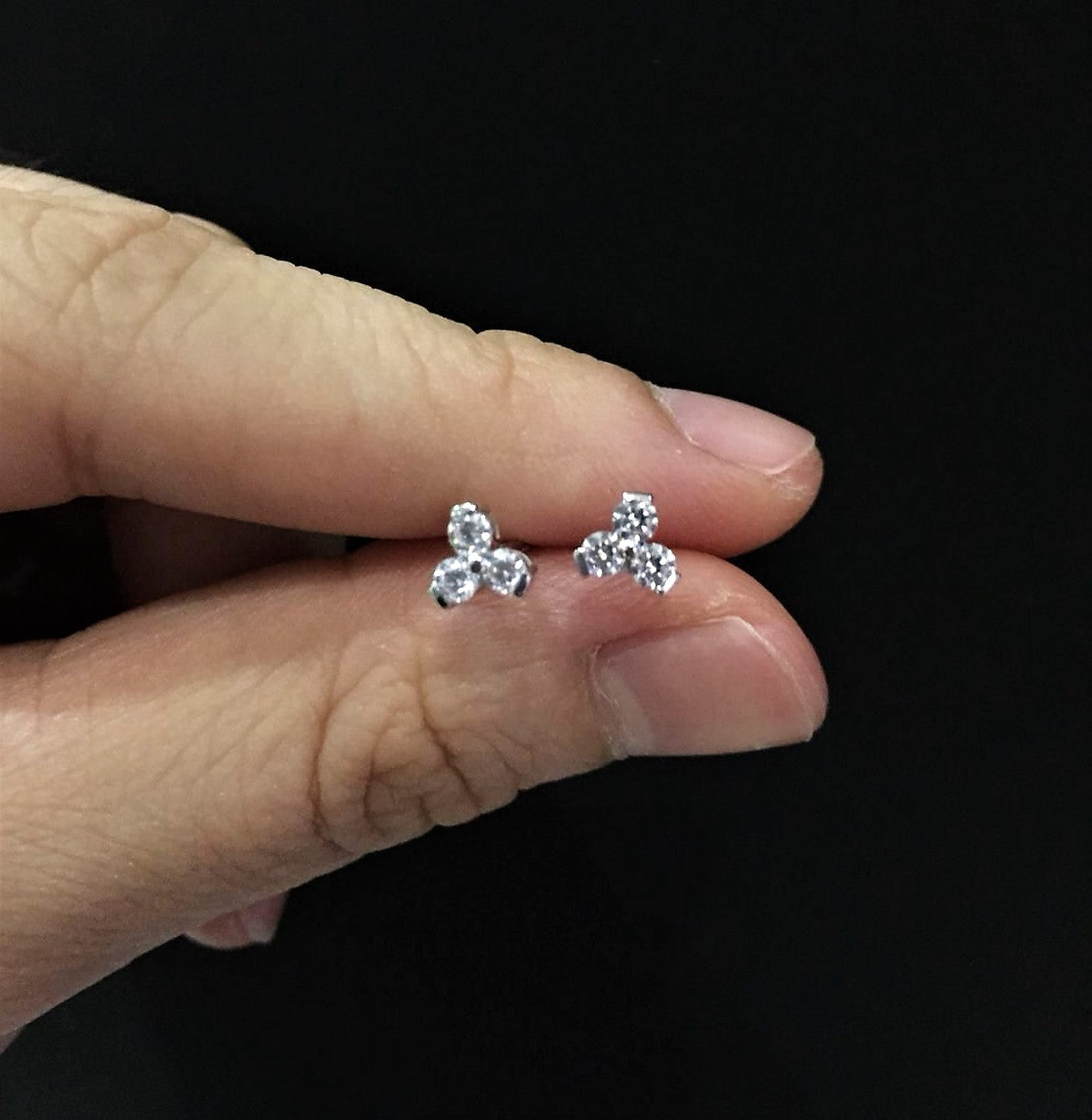 Trio Diamond Simulants Earrings