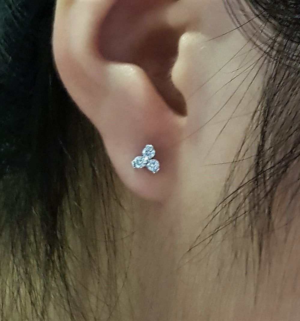 Trio Diamond Simulants Earrings
