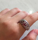Diagonal Ruby Ring