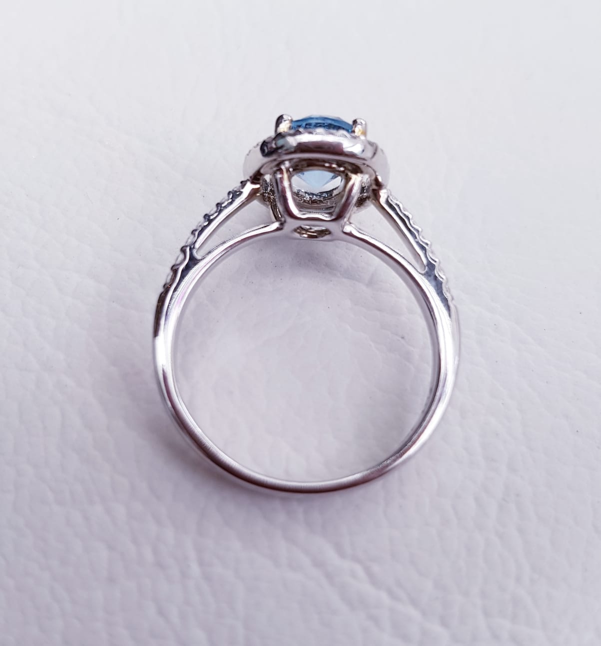 Halo Aquamarine Ring