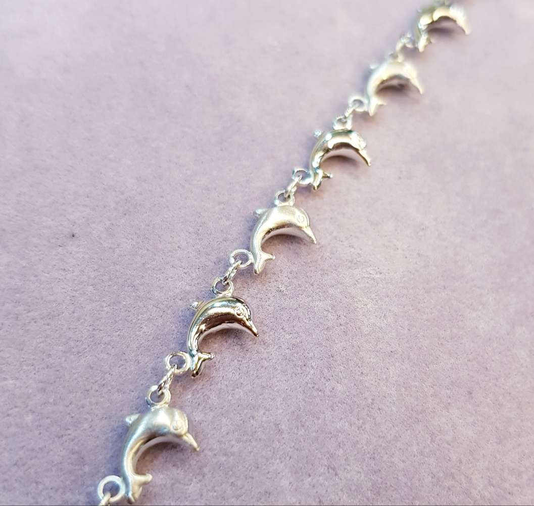 White Gold Dolphin Bracelet