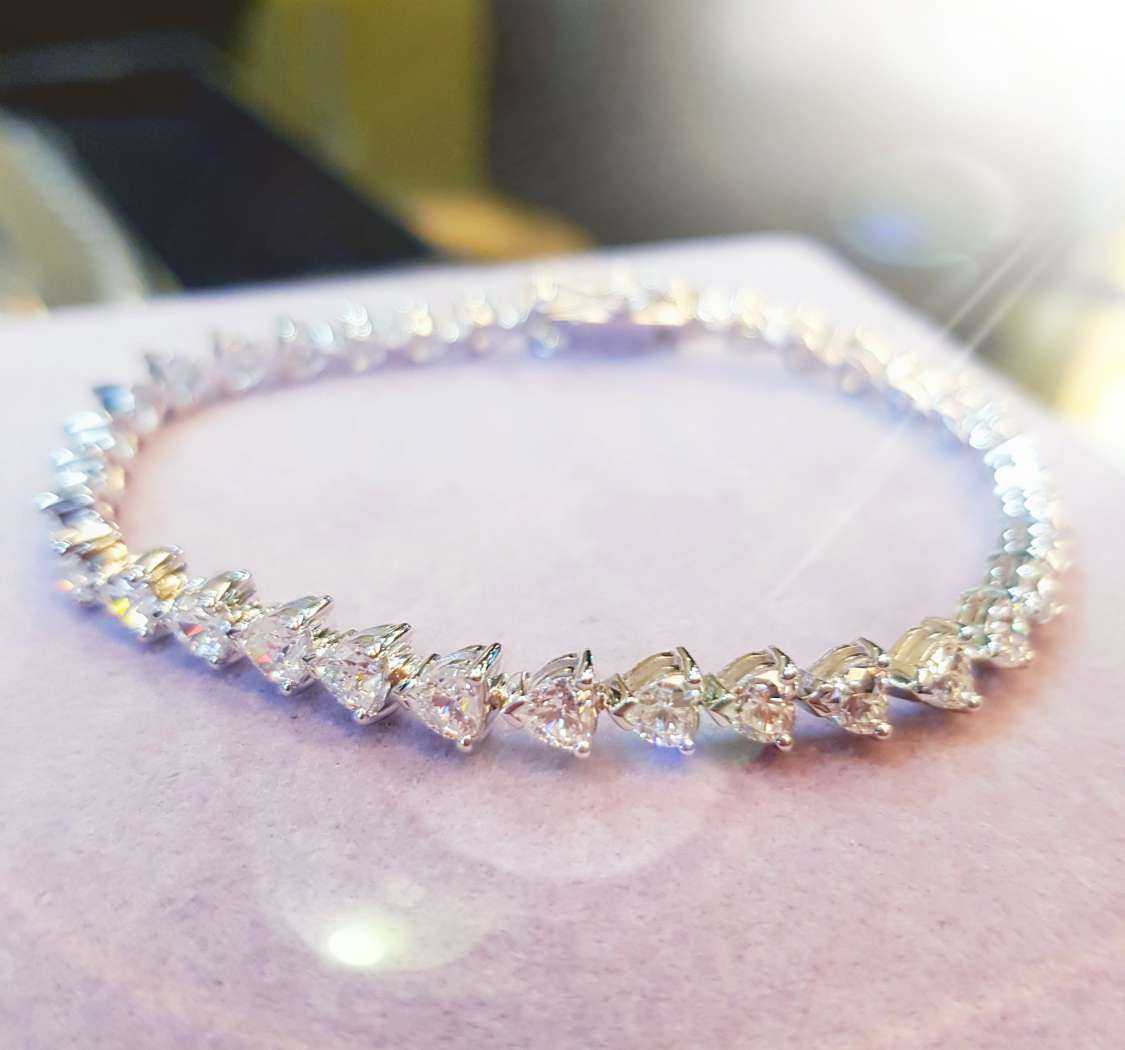 Heart Shape Simulated Diamond Bracelet