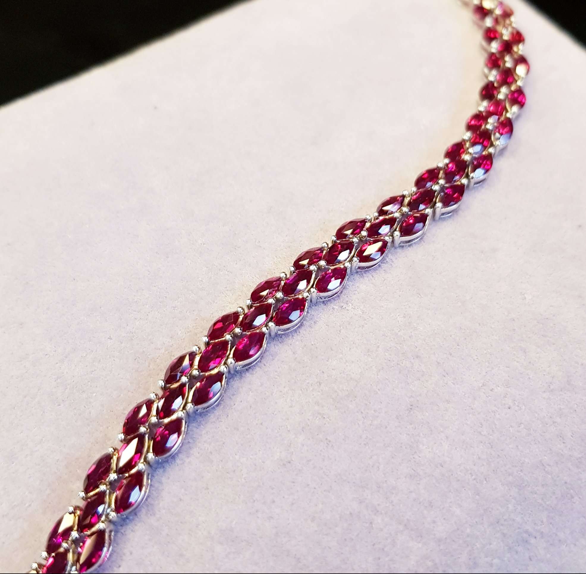 Elegant Simulated Ruby Bracelet