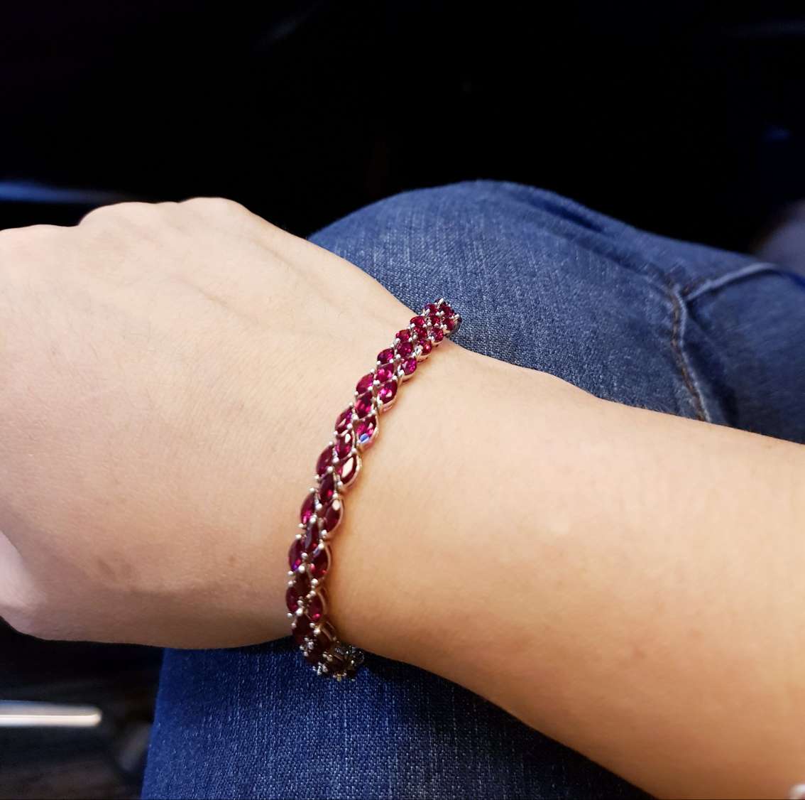 Elegant Simulated Ruby Bracelet