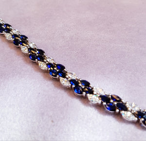Sapphire with Simulated Diamond  Bracelet
