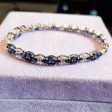 Sapphire with Simulated Diamond  Bracelet