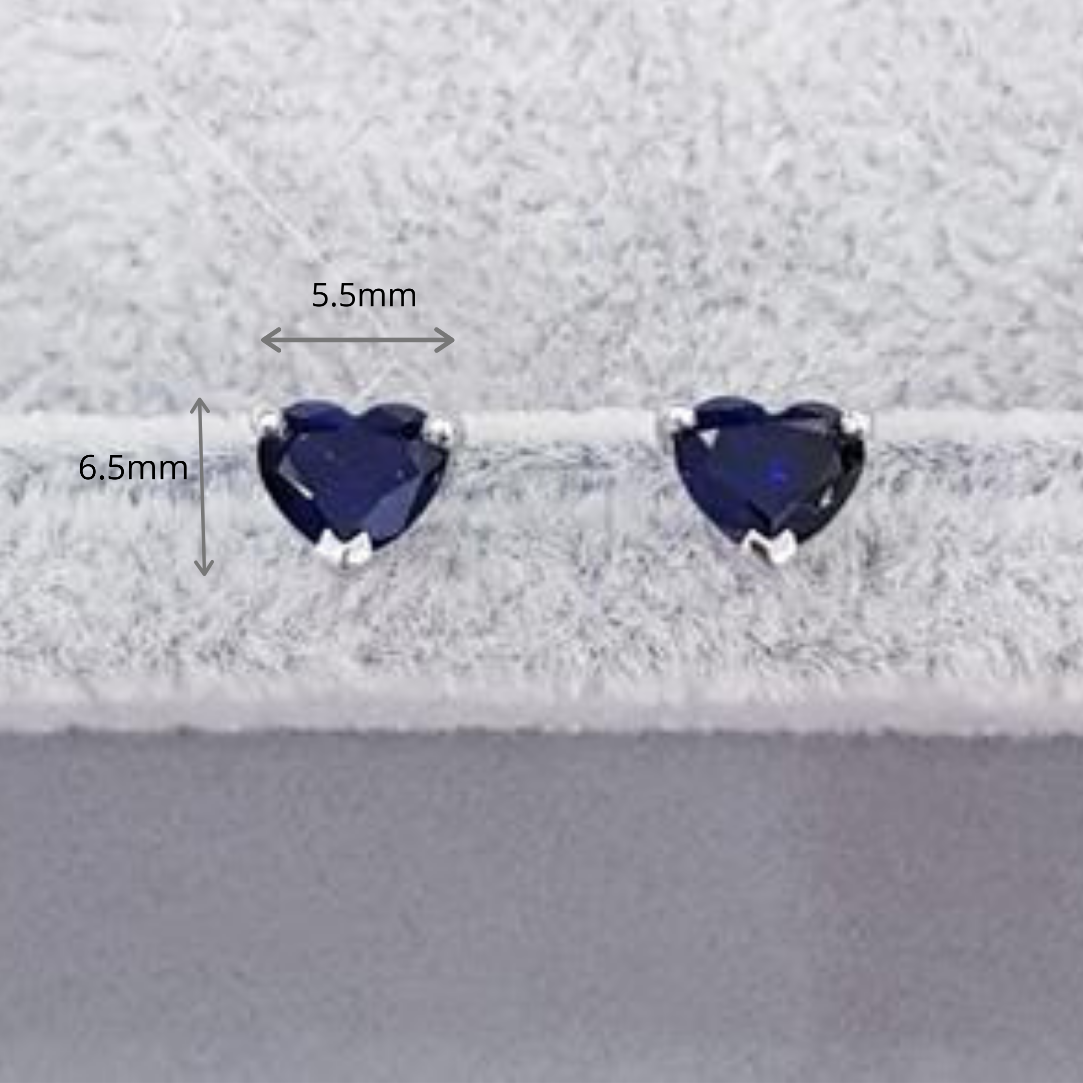 Sapphire Heart Shape Earrings