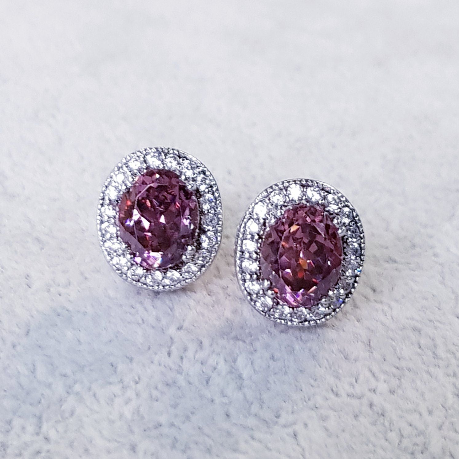 Rose Pink Tourmaline Earrings