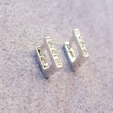 Dainty square hoop Diamond Earrings