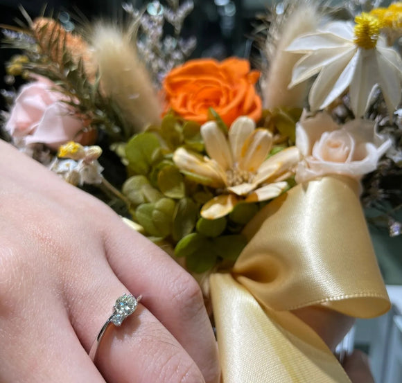 18k White Gold Romance Diamond Engagement Ring